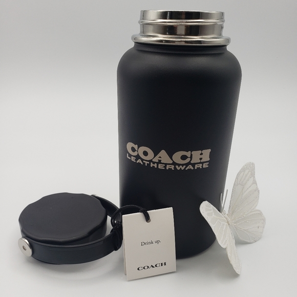 Coach Black stainless steel insulated Top Handle water bottle - Picture 2 of 7